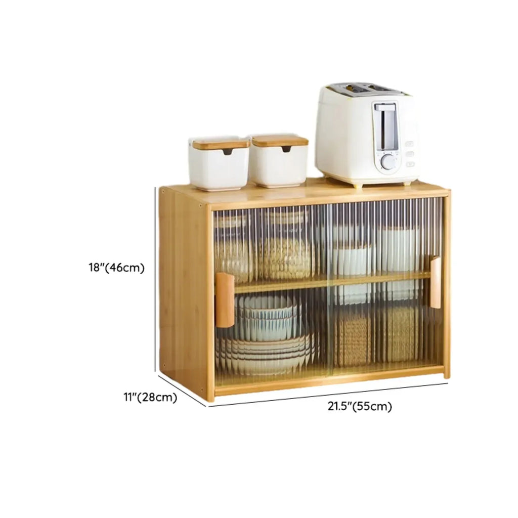 Vitrine en bambou avec porte vitrée pour cuisine