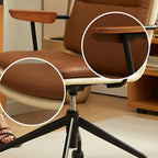 Chaise de bureau pivotante réglable, rembourrée et moderne, marron