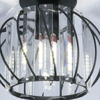 Plafonnier semi-encastré moderne en cristal noir pour couloir