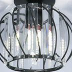 Plafonnier semi-encastré moderne en cristal noir pour couloir