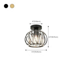 Plafonnier semi-encastré moderne en cristal noir pour couloir
