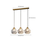 Suspension îlot contemporaine en verre à 3 lumières réglables