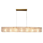 Suspension rectangulaire moderne en verre doré pour îlot de cuisine