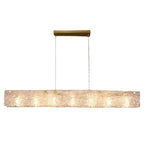 Suspension rectangulaire moderne en verre doré pour îlot de cuisine