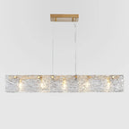 Suspension rectangulaire moderne en verre doré pour îlot de cuisine