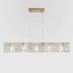 Suspension rectangulaire moderne en verre doré pour îlot de cuisine