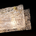 Suspension rectangulaire moderne en verre doré pour îlot de cuisine