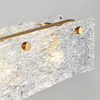 Suspension rectangulaire moderne en verre doré pour îlot de cuisine