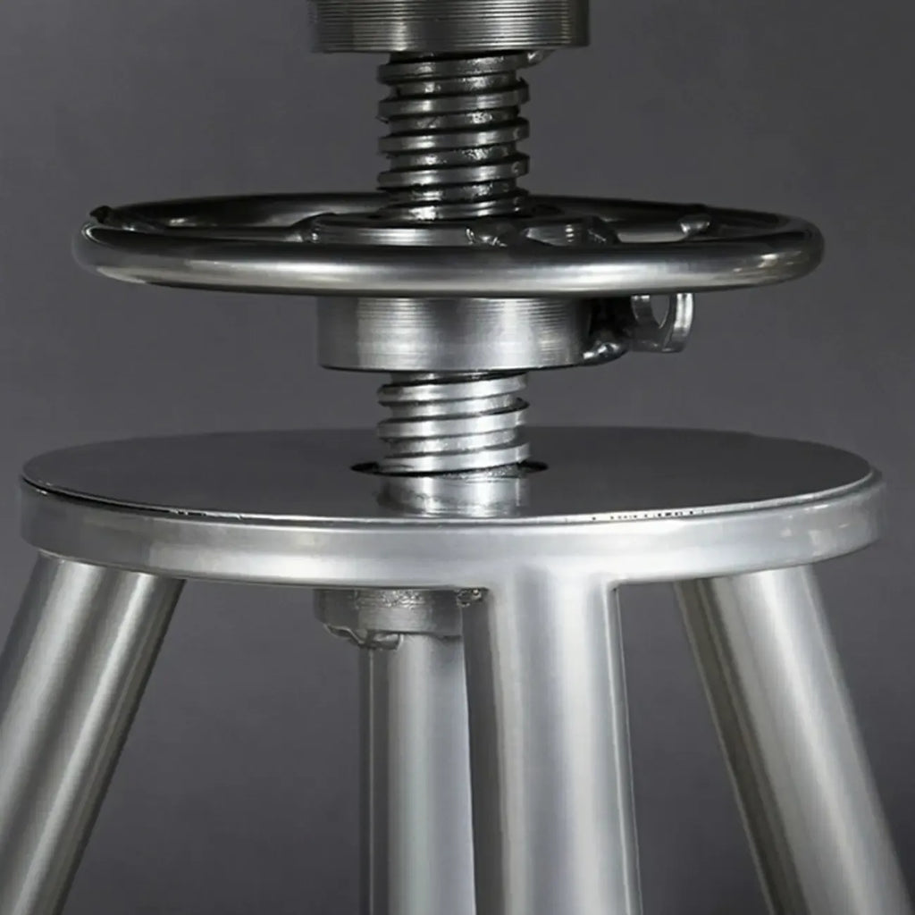 Table de bar ronde en bois noir industriel à hauteur réglable