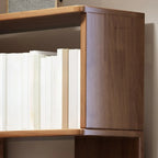 Bibliothèque d'angle ouverte à 5 niveaux en bois gris