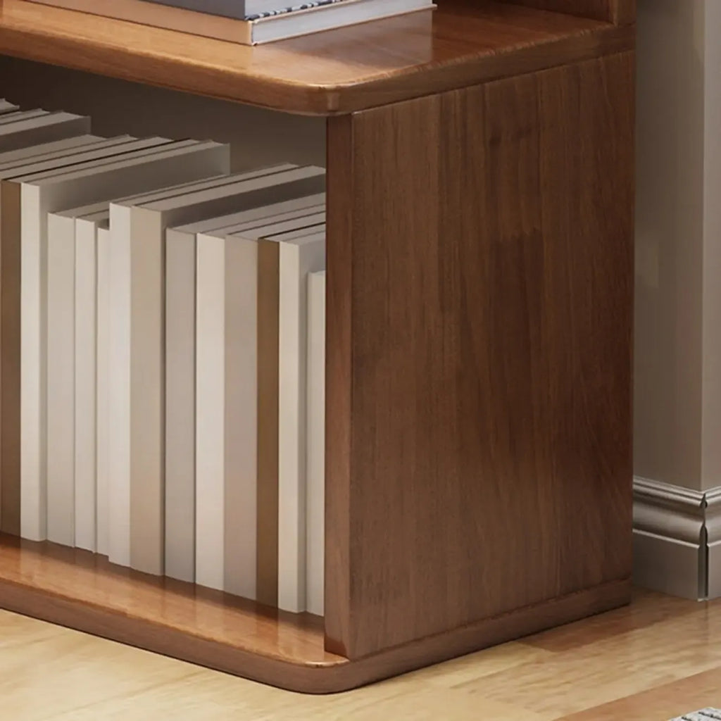 Bibliothèque d'angle ouverte à 5 niveaux en bois gris
