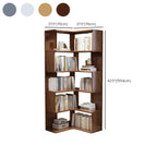 Bibliothèque d'angle ouverte à 5 niveaux en bois gris