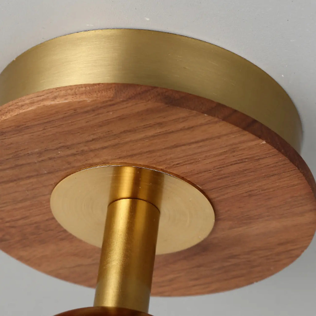 Plafonnier semi-encastré à dôme en verre dégradé caramel