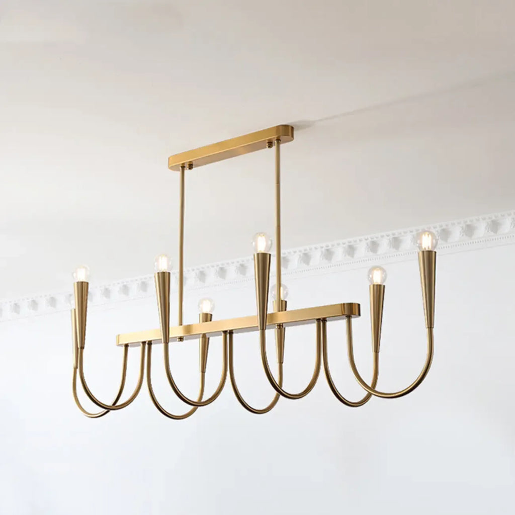 Suspension moderne dorée réglable pour îlot de cuisine