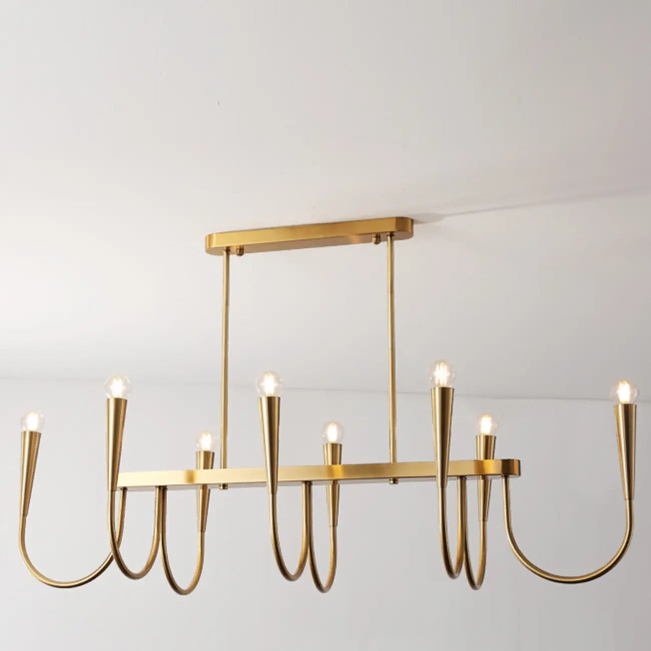 Suspension moderne dorée réglable pour îlot de cuisine