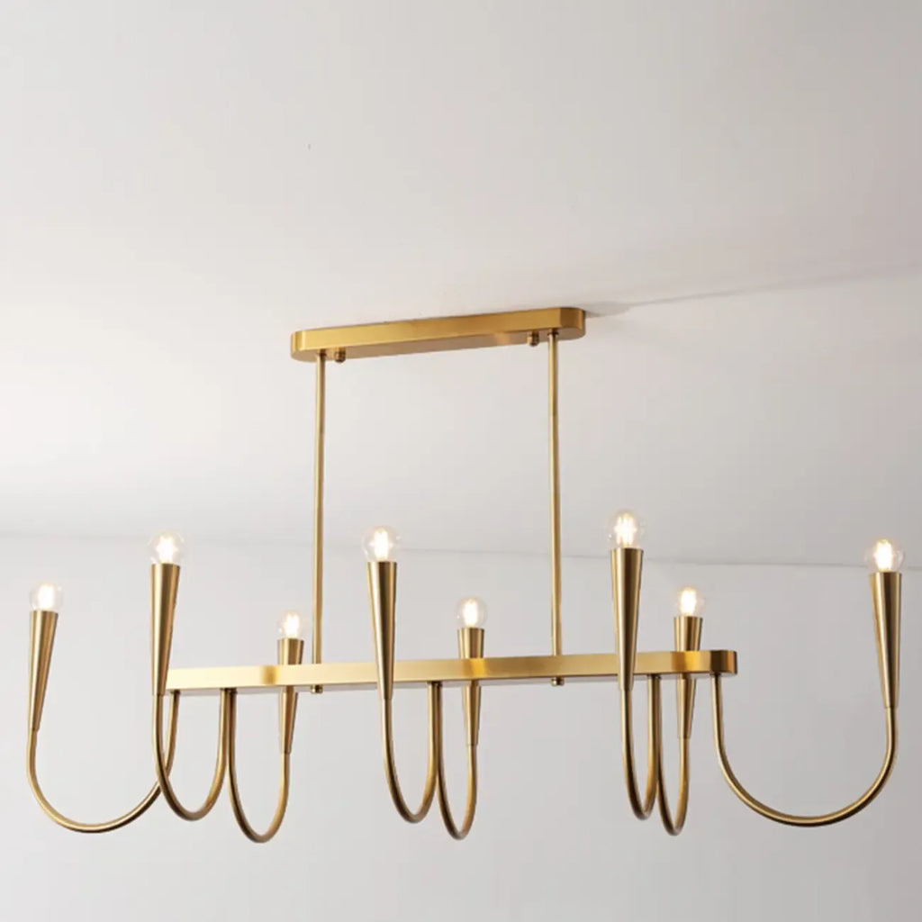 Suspension moderne dorée réglable pour îlot de cuisine
