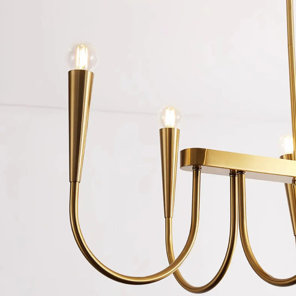 Suspension moderne dorée réglable pour îlot de cuisine