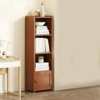 Armoire de rangement d'angle géométrique à plusieurs niveaux en bois brun