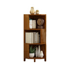 Armoire de rangement d'angle géométrique à plusieurs niveaux en bois brun