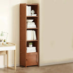 Armoire de rangement d'angle géométrique à plusieurs niveaux en bois brun