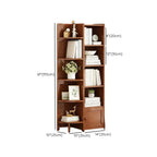 Armoire de rangement d'angle géométrique à plusieurs niveaux en bois brun