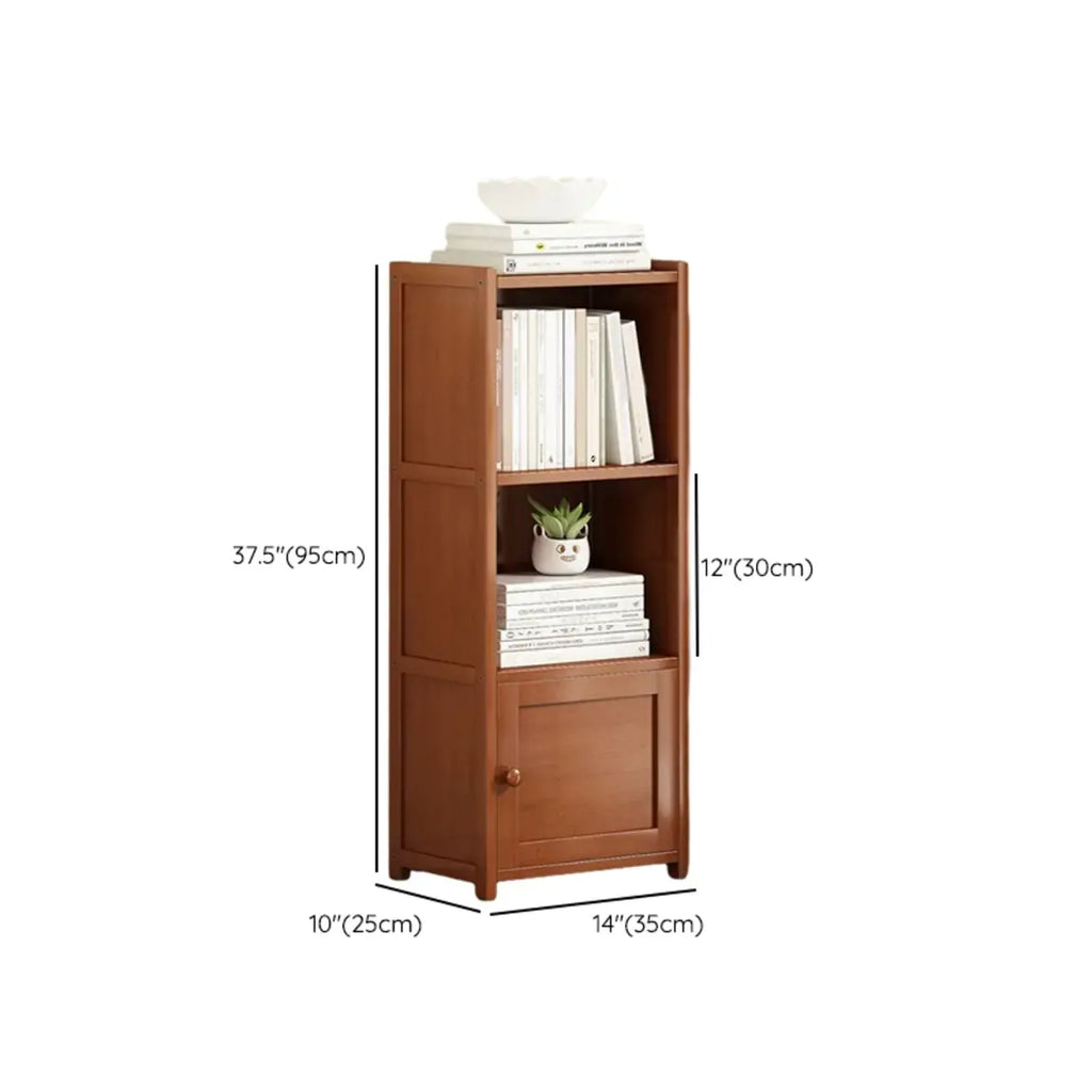 Armoire de rangement d'angle géométrique à plusieurs niveaux en bois brun