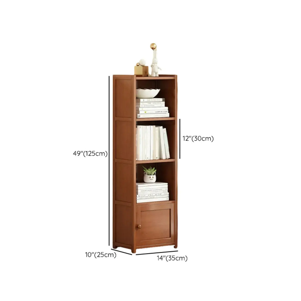 Armoire de rangement d'angle géométrique à plusieurs niveaux en bois brun
