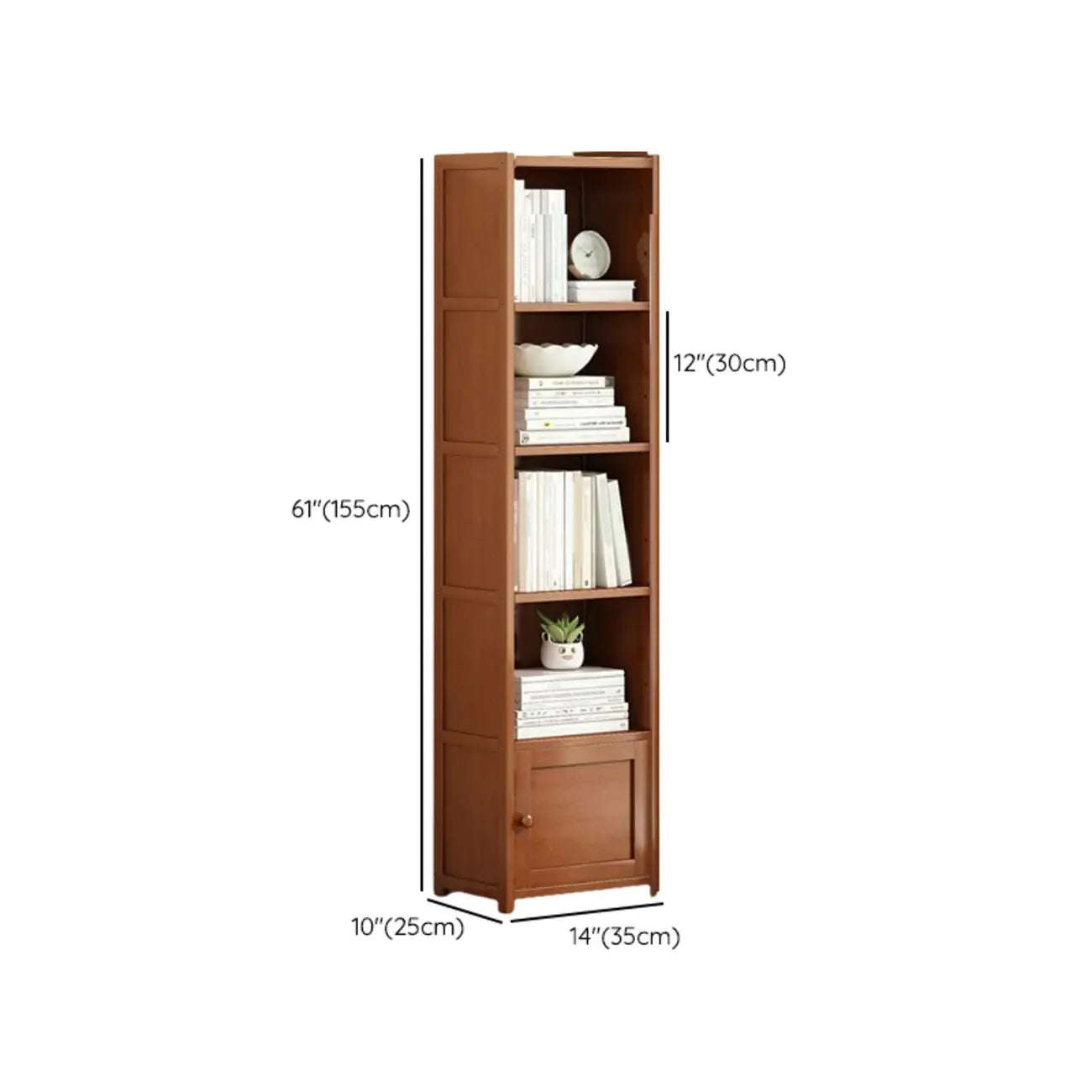 Armoire de rangement d'angle géométrique à plusieurs niveaux en bois brun