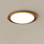 Plafonnier LED minimaliste en bois de noyer, à intensité variable, encastré.