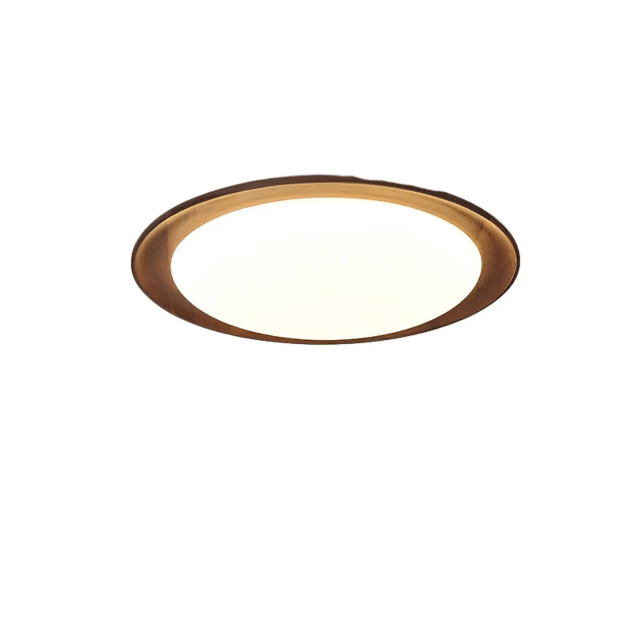 Plafonnier LED minimaliste en bois de noyer, à intensité variable, encastré.