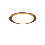 Plafonnier LED minimaliste en bois de noyer, à intensité variable, encastré.