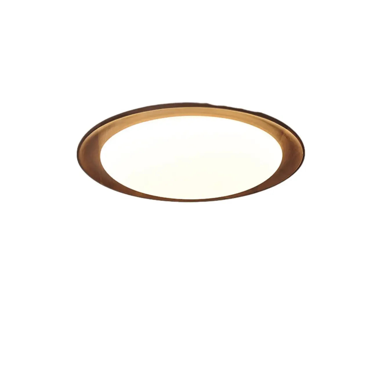Plafonnier LED minimaliste en bois de noyer, à intensité variable, encastré.