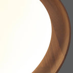 Plafonnier LED minimaliste en bois de noyer, à intensité variable, encastré.