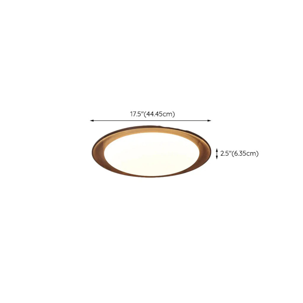 Plafonnier LED minimaliste en bois de noyer, à intensité variable, encastré.