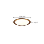 Plafonnier LED minimaliste en bois de noyer, à intensité variable, encastré.