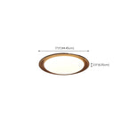 Plafonnier LED minimaliste en bois de noyer, à intensité variable, encastré.