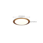 Plafonnier LED minimaliste en bois de noyer, à intensité variable, encastré.