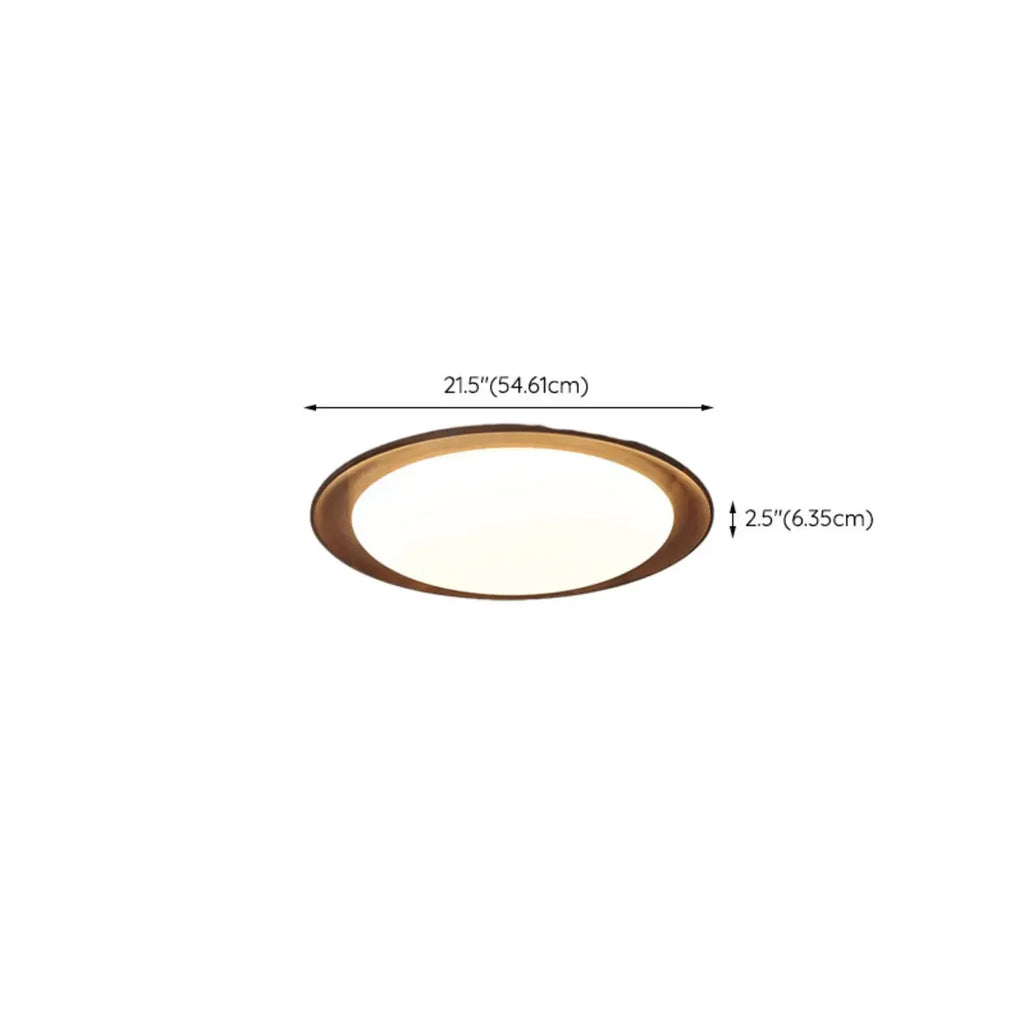 Plafonnier LED minimaliste en bois de noyer, à intensité variable, encastré.