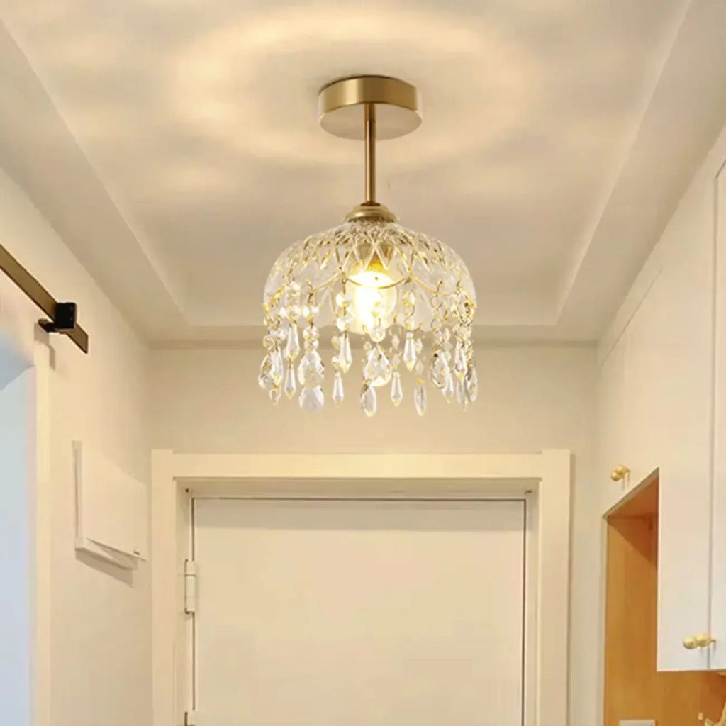 Plafonnier semi-encastré LED en cristal exquis pour intérieur