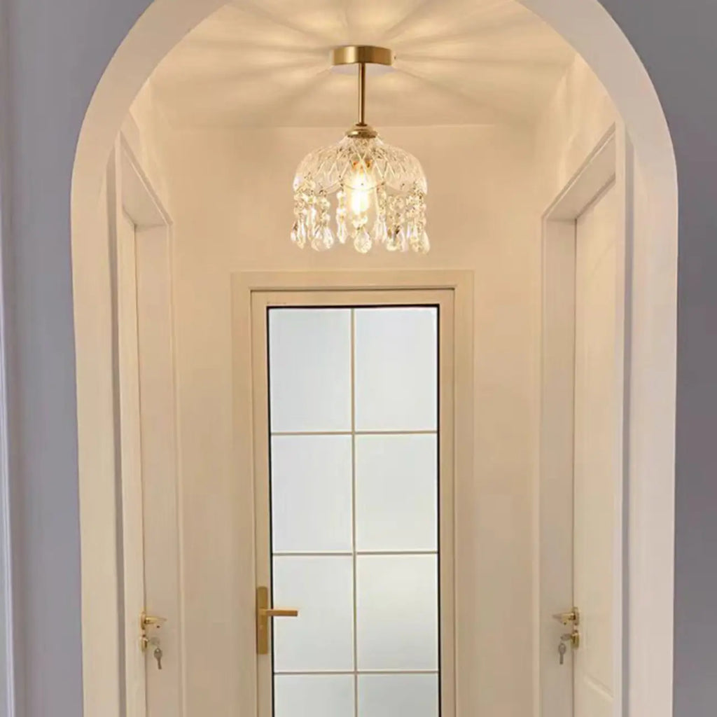 Plafonnier semi-encastré LED en cristal exquis pour intérieur