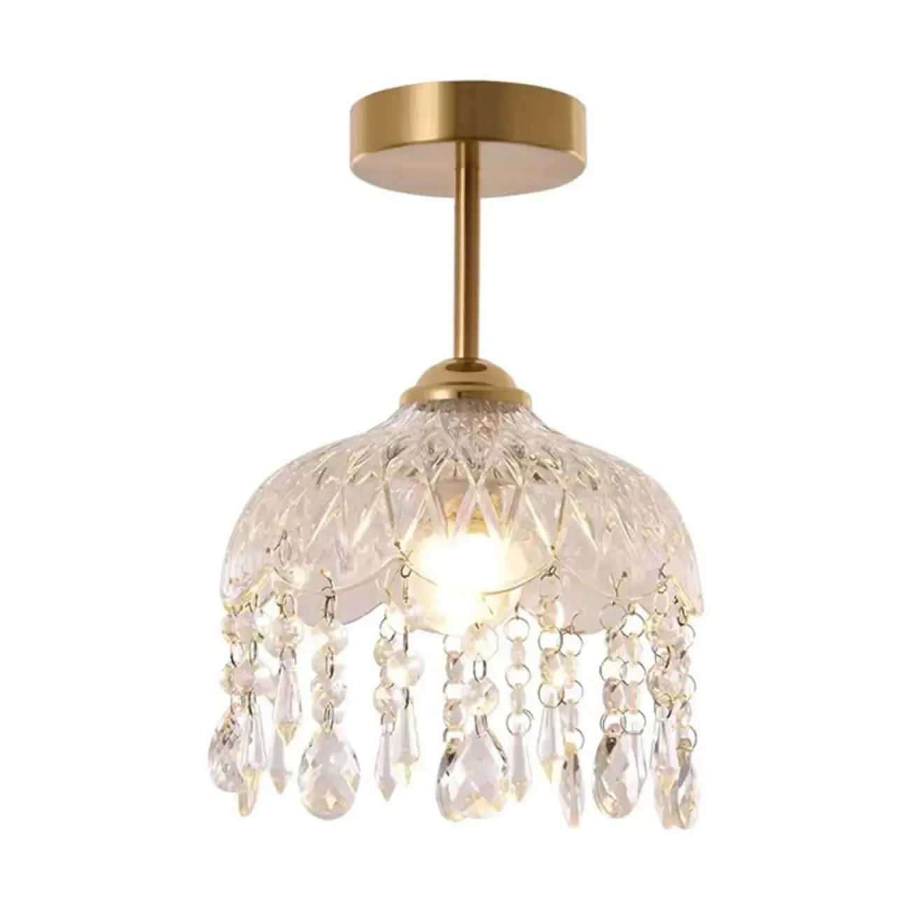 Plafonnier semi-encastré LED en cristal exquis pour intérieur