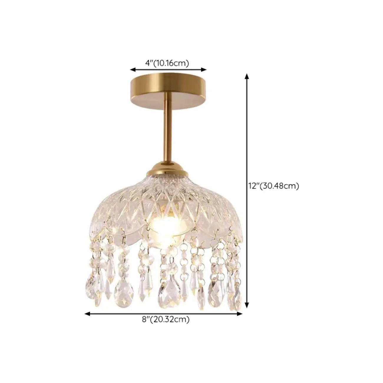 Plafonnier semi-encastré LED en cristal exquis pour intérieur