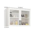 Vitrine suspendue de cuisine en bois blanc et verre