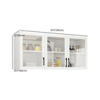 Vitrine suspendue de cuisine en bois blanc et verre