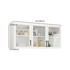 Vitrine suspendue de cuisine en bois blanc et verre