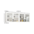 Vitrine suspendue de cuisine en bois blanc et verre