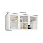 Vitrine suspendue de cuisine en bois blanc et verre