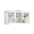 Vitrine suspendue de cuisine en bois blanc et verre