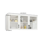 Vitrine suspendue de cuisine en bois blanc et verre
