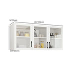 Vitrine suspendue de cuisine en bois blanc et verre